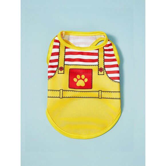 Dog Pet Costume Outfit Fast Food Puppy Cat Halloween Shirt Paw Print New Small - Picture 2 of 5